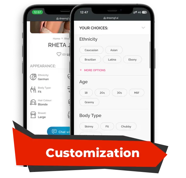 customization options at dreamgf