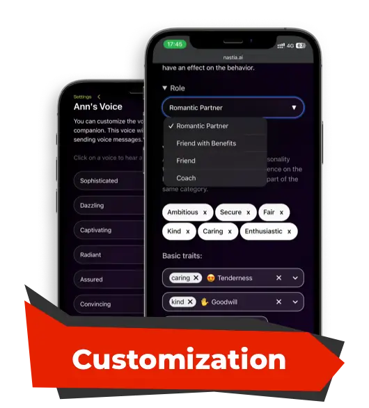 Nastia AI customization options