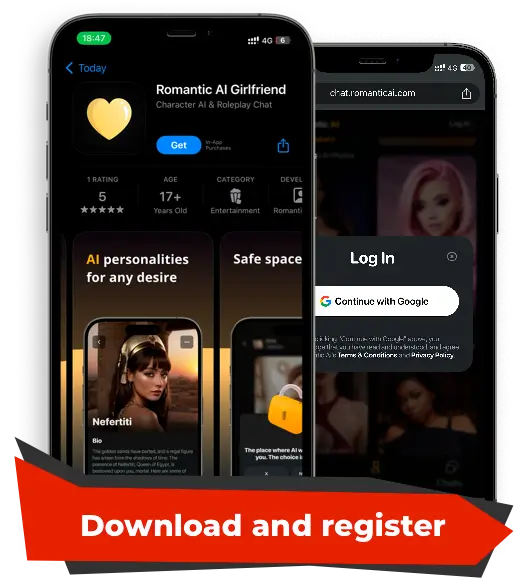 Download and register in the app Romantic AI