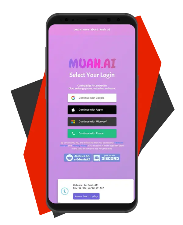 Registration at Muah app